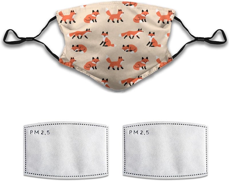 Beubebim Cute Dolphins Wave Face Mask Adult Washable Reusable Pleated Anti Dust Mask with 2 Filter for Women Men Decorative - Image 1